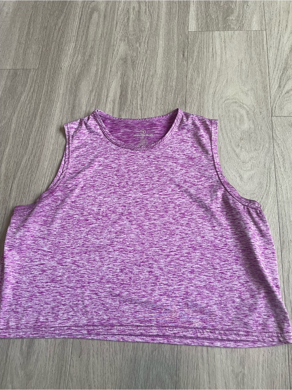 Women's Heathered Purple Crop Tank Top - Sleeveless Active Crop